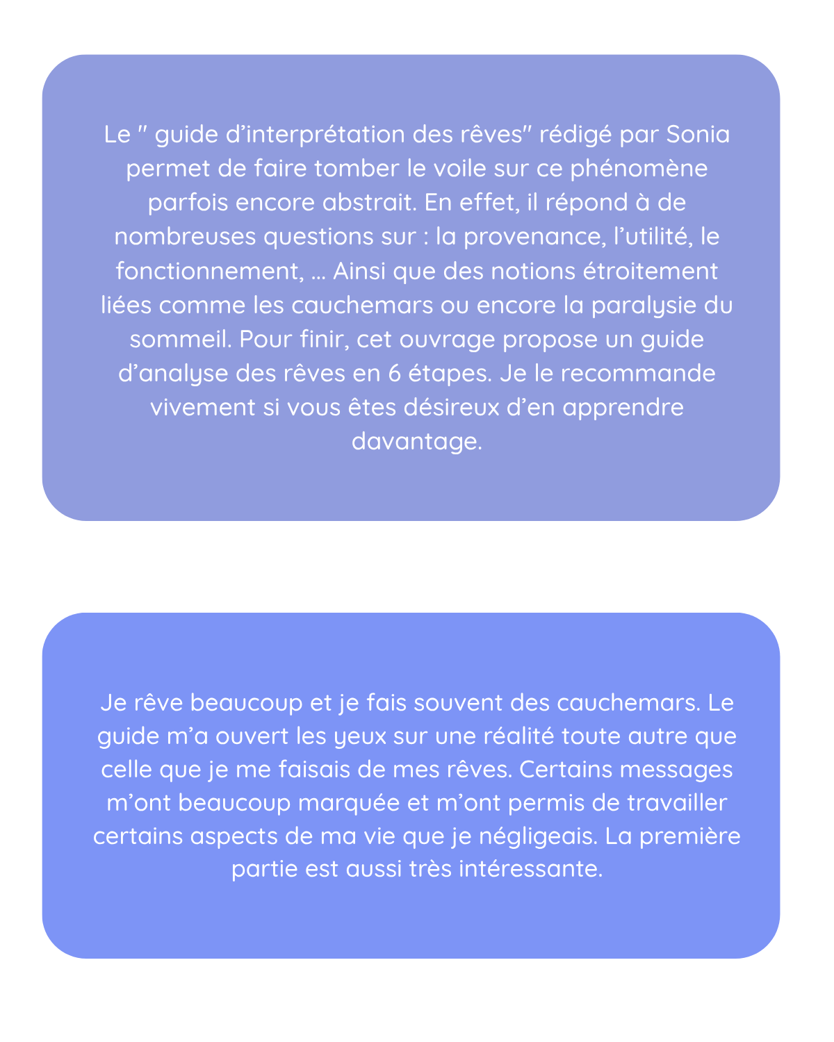 AVIS GUIDE INTERPRETATION REVES SONIA TREMBACZ